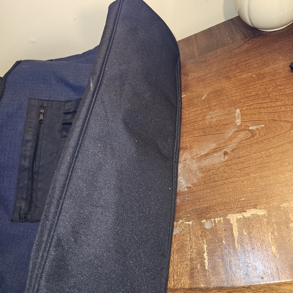 Vintage Mudd Blue Messenger Bag Laptop School Tote Y2k College Carrier 18x7x13 - Picture 5 of 11